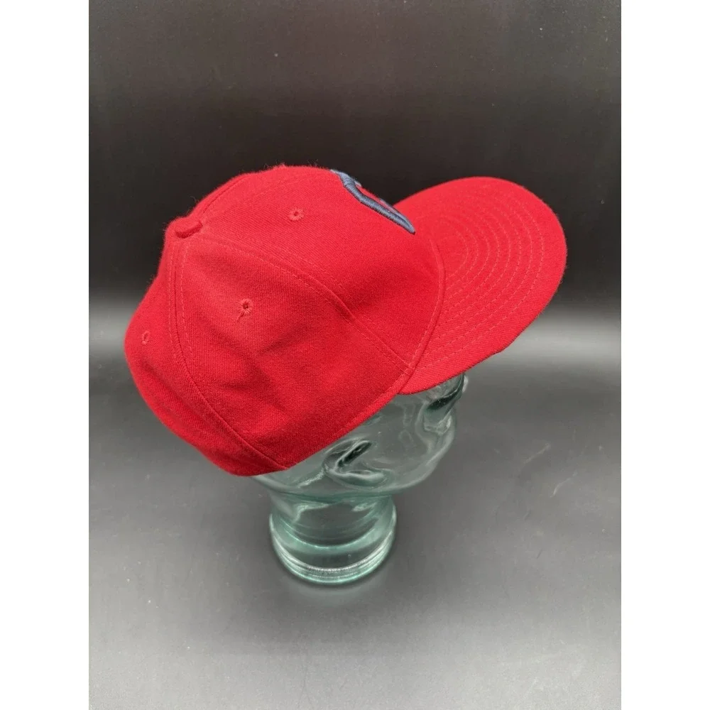New Era Cleveland Indians MLB Hat Mens 7 1/2‎ Red Excellent Fitted Wool Cap